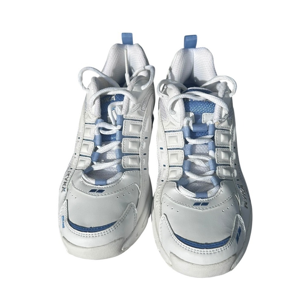 Ryka Light Sneakers Womens 8M White Blue 0406Y16712 Good Chunky Walking Shoes - Picture 10 of 13